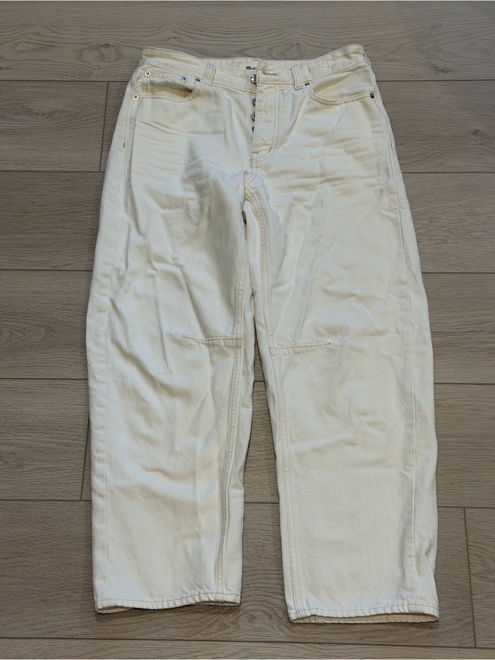 Madewell Off-White Barrel Leg Jeans